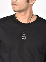 Big Star Oxidised Silvery Mens Pendant