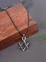 Big Star Oxidised Silvery Mens Pendant