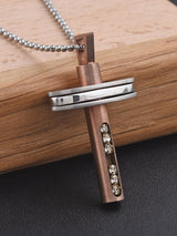 Stylish Cross Two Tone Plated Mens Pendant