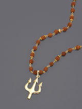 Big Trishul Gold Plated Pendant