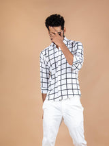 black and white checkered shirt