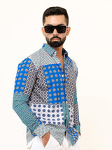 Blue Bohemian Full Sleeve Printed Shirt