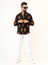 Black Jaipuri Cotton Printed Shirts For Men