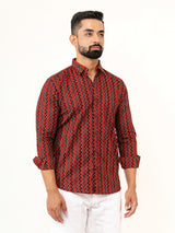 Chevron Jaipuri Printed Cotton Shirt