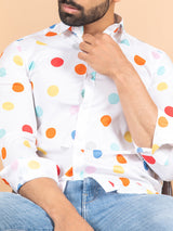 Crepe Polka Dotted Printed Shirts For Men