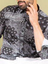 Black Crepe Printed Shirts