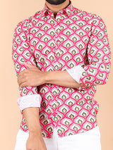 Designer Crepe Pink Printed Shirt