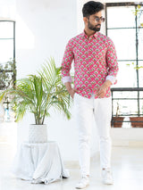 Designer Crepe Pink Printed Shirt