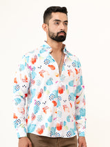 Abstract Crepe Printed Shirt For Men