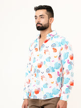 Abstract Crepe Printed Shirt For Men