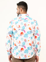 Abstract Crepe Printed Shirt For Men