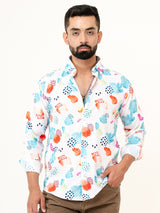 Abstract Crepe Printed Shirt For Men