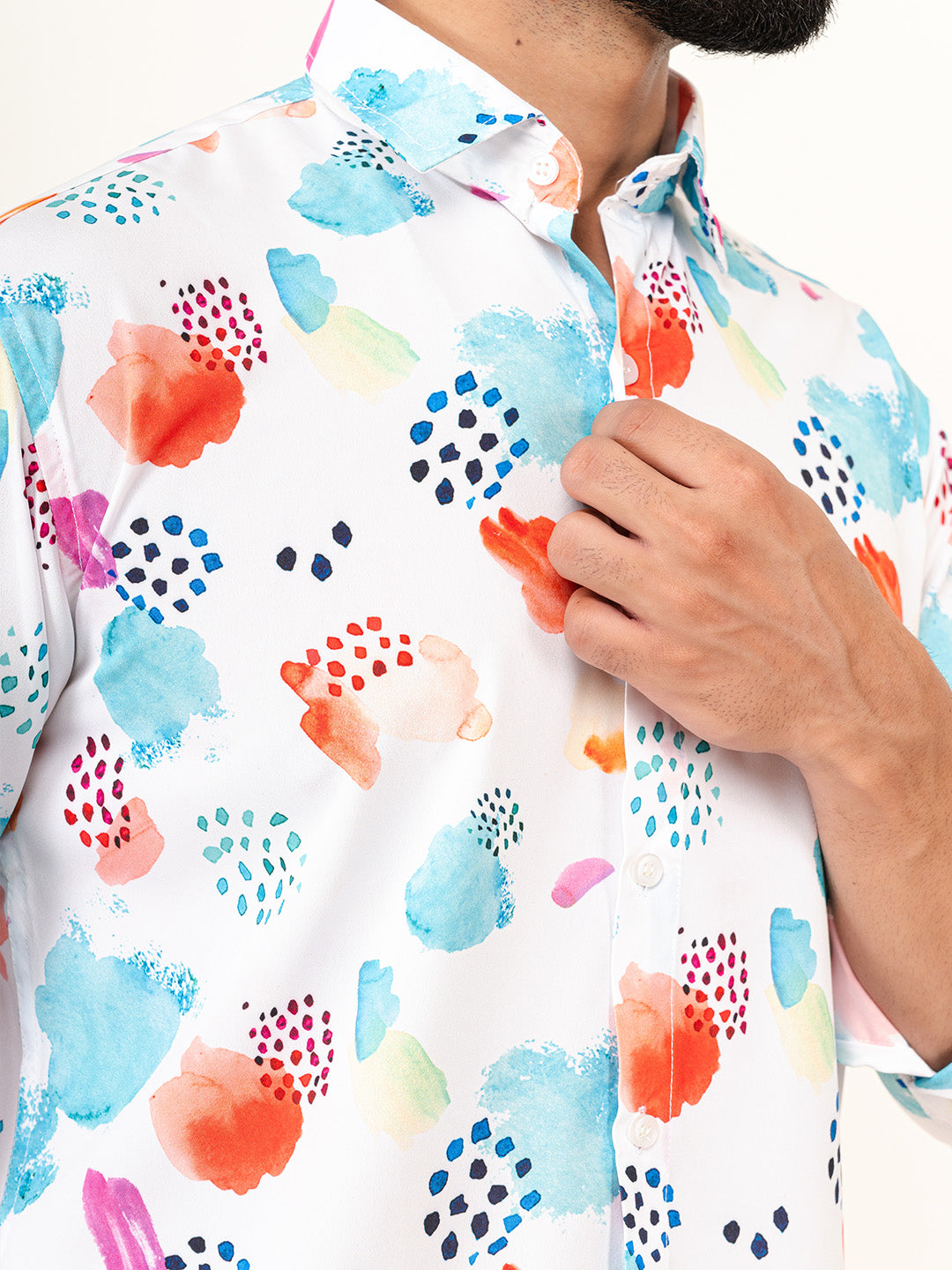 Abstract Crepe Printed Shirt For Men