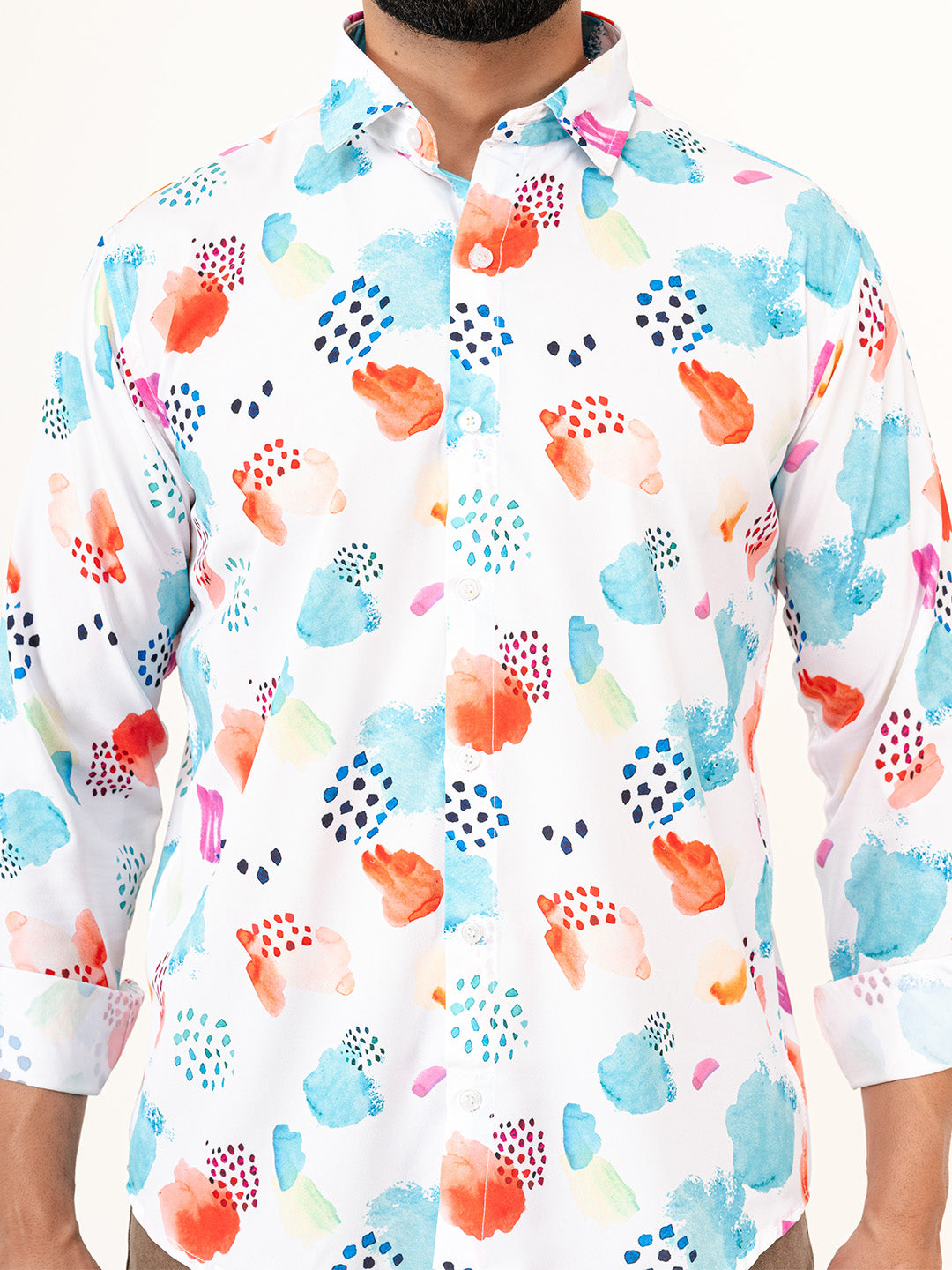 Abstract Crepe Printed Shirt For Men