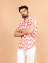 Cotton Pink Jaipuri Printed Shirt