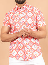 Cotton Pink Jaipuri Printed Shirt