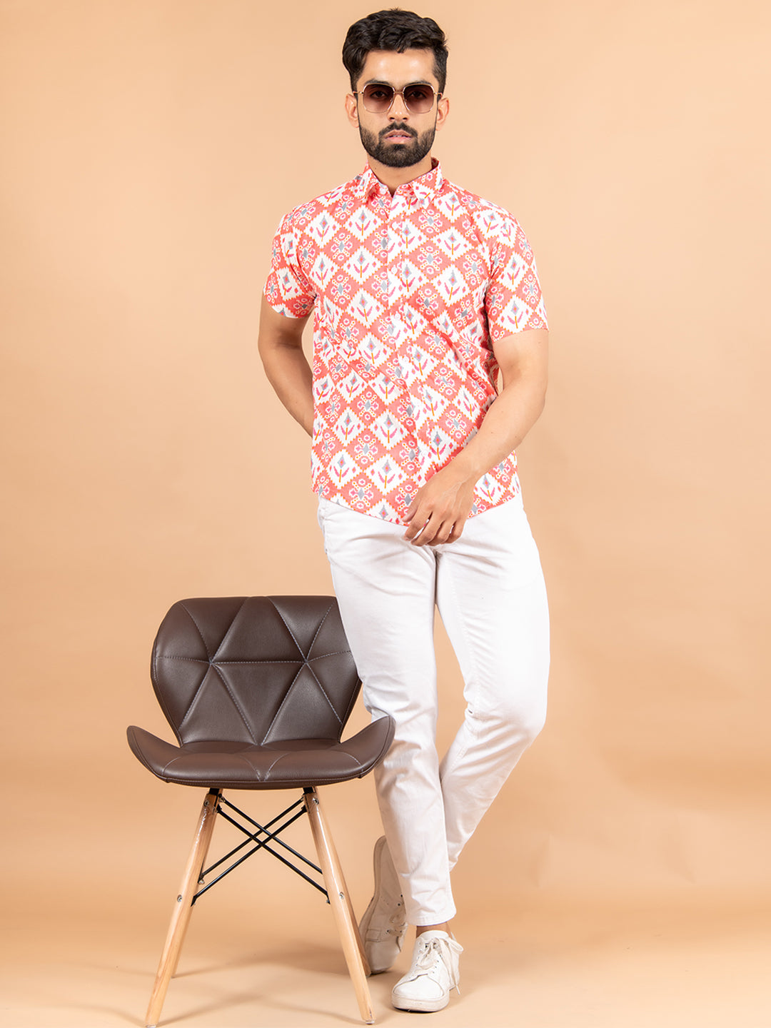 Cotton Pink Jaipuri Printed Shirt