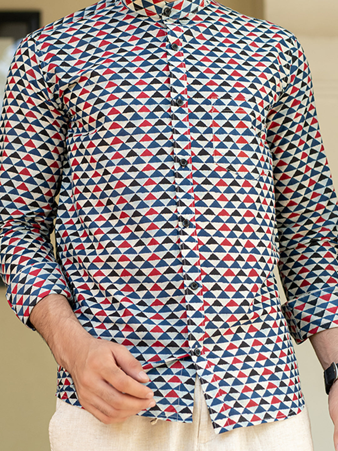 Multicolor Triangle Cheque Print Shirt