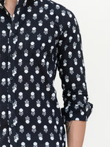 Basic Black Floral Printed Shirt