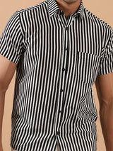 Black & White Zebra Printed Half Sleeve Shirt