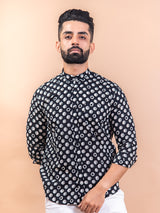 Black & White Polka Dots Full Sleeve Shirt