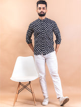 Black & White Polka Dots Full Sleeve Shirt