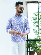 Ikat Print Full Sleeves Cotton Printed Shirt