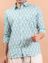 Ikat Print Full Sleeves Cotton Shirt