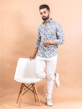 Cotton Full Sleeves Colored Splash Print Shirt