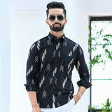 Full Sleeves Cotton Black Arrow Printed Shirt