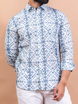 Colored Splash Full Sleeves Cotton Print Shirt