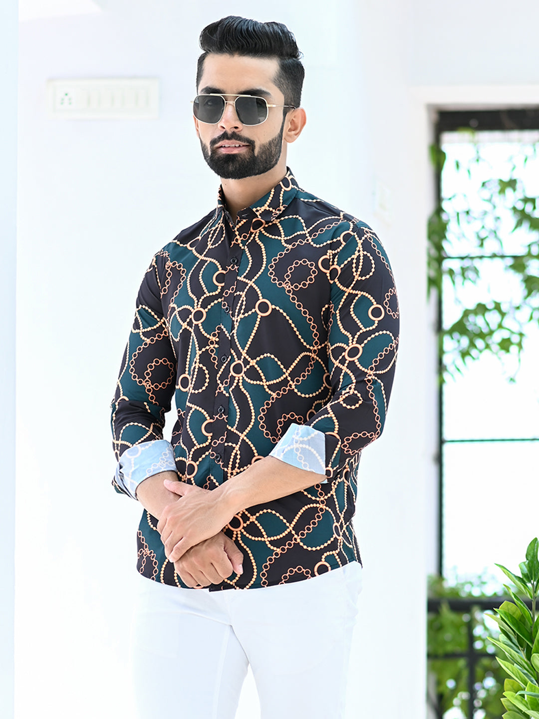 Crepe Full Sleeves Digital Printed Shirt