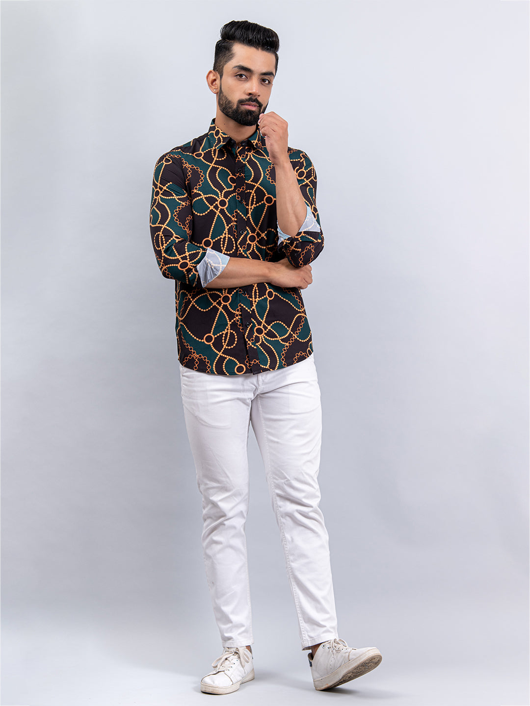 Crepe Full Sleeves Digital Printed Shirt