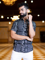 Half Sleeves Geometric Printed Shirts For Men