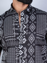 Half Sleeves Geometric Printed Shirts For Men