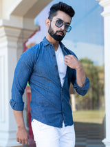 Solid Blue Denim Shirt