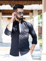 Navy Blue Denim Shirt