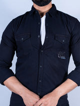 Navy Blue Denim Shirt