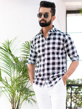 black and white checkered shirt