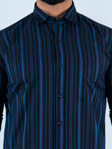 Black Stripes Full Sleeves Cotton Shirt