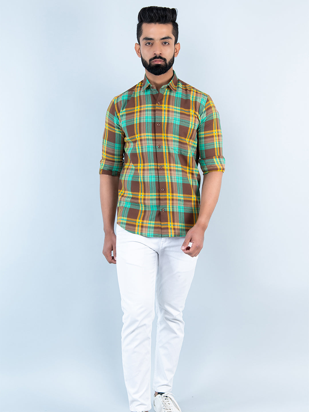 Multi Checks Full Sleeves Flannel Cotton Shirt