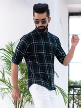 Black check shirt