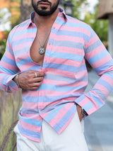 Multi Striped Full Sleeves Giza Cotton Shirt