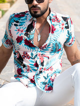 Multi Hawaiian Printed Half Sleeves Crepe Shirt