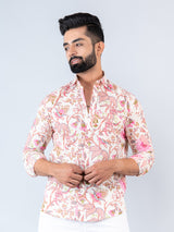 Cream Chintz Printed Full Sleeves Cotton Shirt