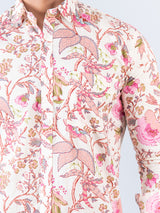 Cream Chintz Printed Full Sleeves Cotton Shirt