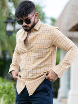 cotton check shirt for men