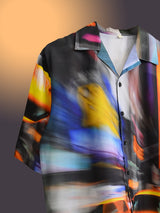 Abstract Printed Oversized Multicolor Crepe Shirt