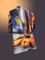 Abstract Printed Oversized Multicolor Crepe Shirt