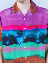 Abstract Printed Oversized Multicolor Crepe Shirt